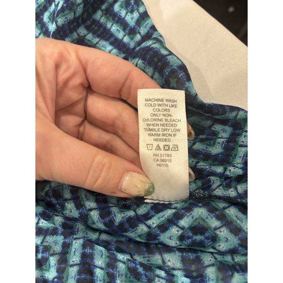 Maurices Women's Size L/XL Blue Geometric Kimono Cardigan Cover Up Lightweight - Picture 6 of 7